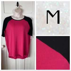 NWT LuLaRoe Irma - Black/Hot Pink Raglan